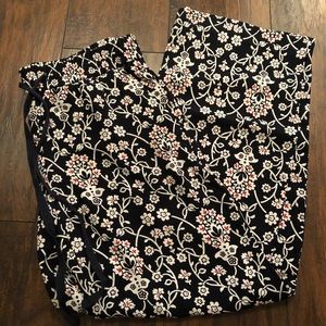 LOFT Navy Patterned Palazzo Pants